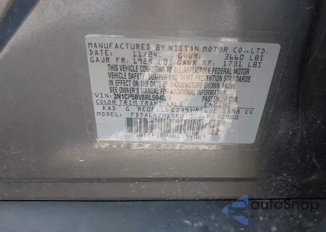 2024 Nissan Kicks S Xtronic Cvt from USA, damaged, VIN 3N1CP5BV8RL594029